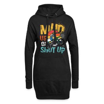 Mud Up Or Shut Up Dirtbike - Hoodie-Kleid - Schwarz - Vorne