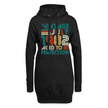 Vintage Perfektion im Juli 1982 - Hoodie-Kleid - Schwarz - Vorne