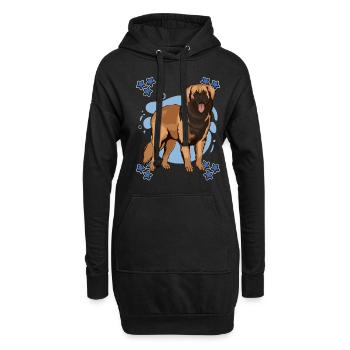 Leonberger Blue Design - Sweat-shirt à capuche long Femme - noir - Devant