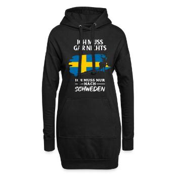 Schweden - Hoodie-Kleid - Schwarz - Vorne