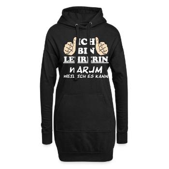 Lehrerin Lustige Spruch Unterricht Beruf Geschenk - Hoodie-Kleid - Schwarz - Vorne