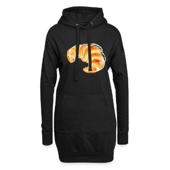 Croissant Frankreich Reisen Eiffelturm - Hoodie-Kleid - Schwarz - Vorne