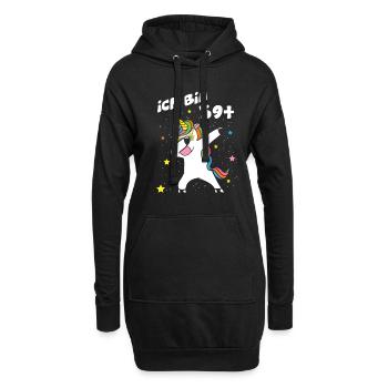 Ich bin 39 Einhorn Dab Dabbing Unicorn - Hoodie-Kleid - Schwarz - Vorne