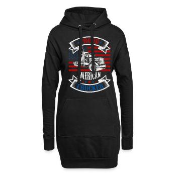 Camion routier camion routier - Sweat-shirt à capuche long Femme - noir - Devant