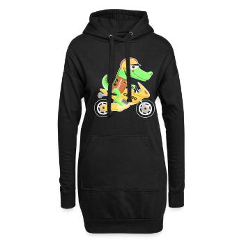 Crocodile Motorcycle Bike Alligator Biker - Hoodie Dress - black - Front