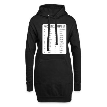 Avion Pilote Contrôleur aérien Phonetisches Alphabet - Sweat-shirt à capuche long Femme - noir - Devant