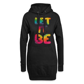 Hippie Spruch Let it be - Hoodie-Kleid - Schwarz - Vorne