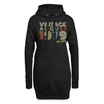 Vintage August 1979 Geschenkidee - Hoodie-Kleid - Schwarz - Vorne