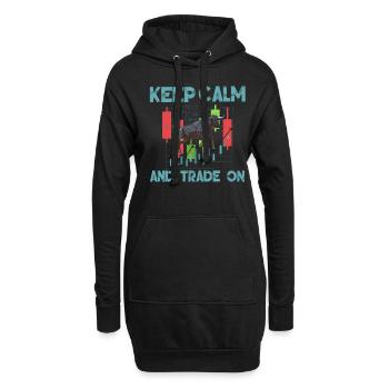 Stock Day Trading Bourse Forex Actions Trader - Sweat-shirt à capuche long Femme - noir - Devant