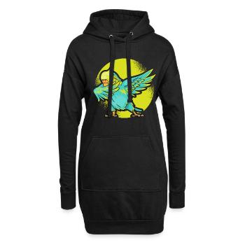 Perruche dabbing oiseau Nymphenssittich - Sweat-shirt à capuche long Femme - noir - Devant