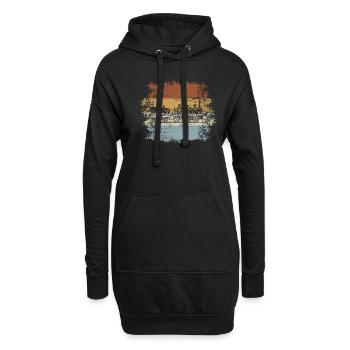 Chemin de fer vintage - Sweat-shirt à capuche long Femme - noir - Devant