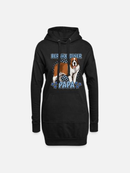 Bernhardiner Papa - Hoodie-Kleid - Schwarz
