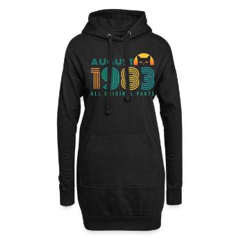 vintage im August 1983 Geschenkidee - Hoodie-Kleid - Schwarz - Vorne