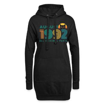 Né en Août 1992 Vintage cadeau - Sweat-shirt à capuche long Femme - noir - Devant
