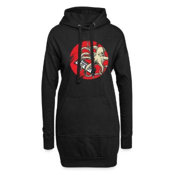 Retro Japan Synthesizer Octopus Analog Synth - Sweat-shirt à capuche long Femme - noir - Devant