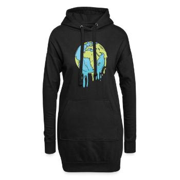 Changement climatique Lutte contre le changement climatique Réchauffement climatique Planète terre - Sweat-shirt à capuche long Femme - noir - Devant