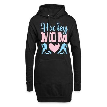 Eishockey Mama Hock Mom - Hoodie-Kleid - Schwarz - Vorne