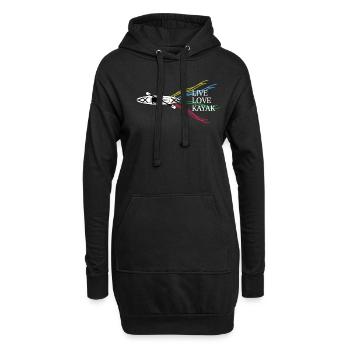 Live Love Kayak T-shirt Canoë - Sweat-shirt à capuche long Femme - noir - Devant