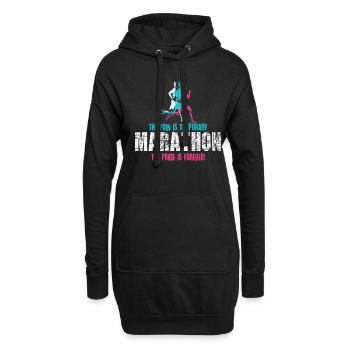 The Pain Is Temporary Marathon Coureur - Sweat-shirt à capuche long Femme - noir - Devant