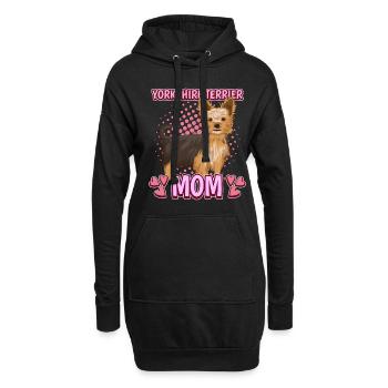 Yorkshire Terrier Yorkshire Terrier Mom - Hoodie-Kleid - Schwarz - Vorne