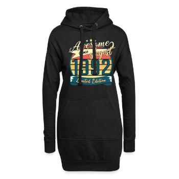 Vintage 1992 August Geschenkidee - Hoodie-Kleid - Schwarz - Vorne