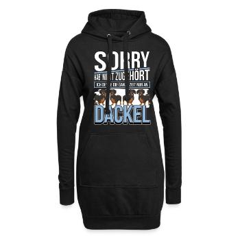 Dackel Ich denke die ganze Zeit nur an Dackel - Hoodie-Kleid - Schwarz - Vorne