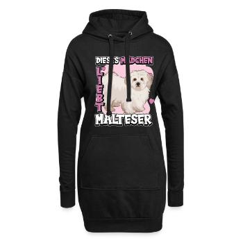Malteser Dieses Mädchen liebt Malteser - Hoodie-Kleid - Schwarz - Vorne
