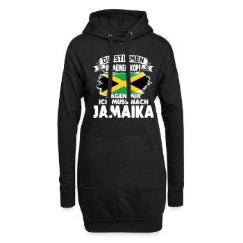 Jamaikaner Raggae Jamaika - Hoodie-Kleid - Schwarz - Vorne