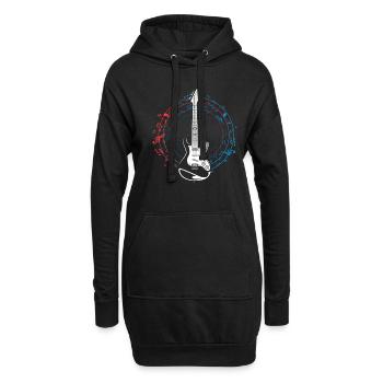 Guitare électrique Instrument musique guitariste guitare - Sweat-shirt à capuche long Femme - noir - Devant