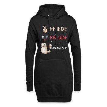 Havaneser Friede Freude Havaneser - Hoodie-Kleid - Schwarz - Vorne