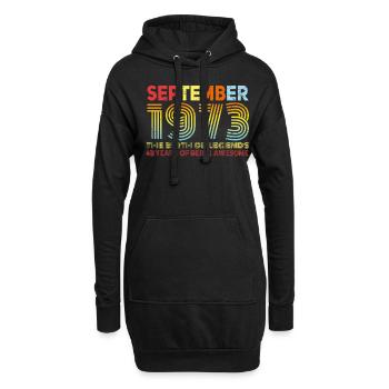 September 1973 Vintage gift idea - Hoodie Dress - black - Front