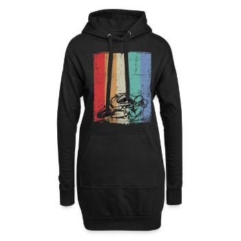 Motorrad Biker Motorradfahrer vintage retro - Hoodie-Kleid - Schwarz - Vorne
