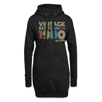 Vintage Im September 1980 Geschenkidee - Hoodie-Kleid - Schwarz - Vorne