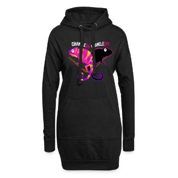 Caméléon Chameleoff Reptil lézard - Sweat-shirt à capuche long Femme - noir - Devant