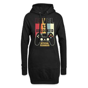 Niveau 13 Unlocked Official Teenager - Sweat-shirt à capuche long Femme - noir - Devant