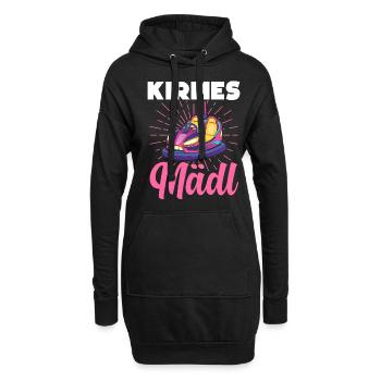 Kirmes Mädl Schausteller Jahrmarkt - Hoodie-Kleid - Schwarz - Vorne