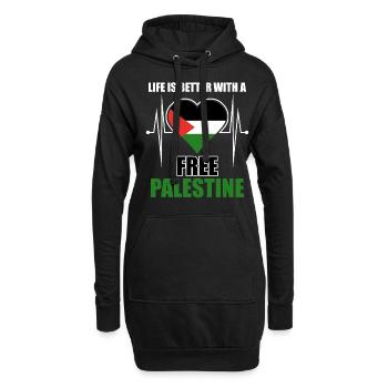 Palestine Pavillon Palestine Palestine - Sweat-shirt à capuche long Femme - noir - Devant