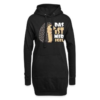 Igel - Hoodie-Kleid - Schwarz - Vorne