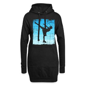 Eiskunstlauf Schlittschuhlauf Eis Figuren Tanz - Hoodie-Kleid - Schwarz - Vorne