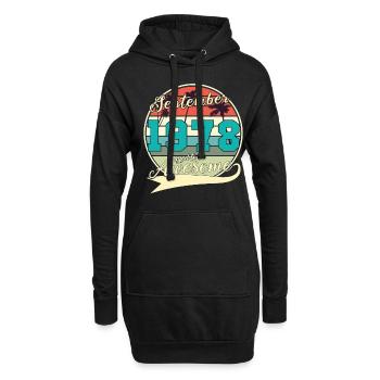 Septembre 1978 Idée de cadeau - Sweat-shirt à capuche long Femme - noir - Devant