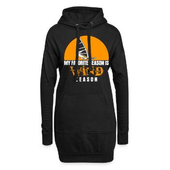Windsurfing Season Windsurfen Windsurfer - Hoodie-Kleid - Schwarz - Vorne
