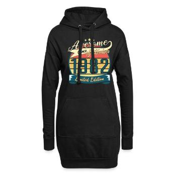 Cadeau vintage 1982 septembre - Sweat-shirt à capuche long Femme - noir - Devant