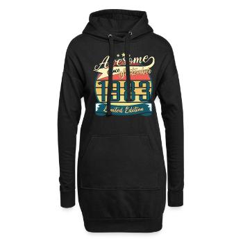 Cadeau vintage 1983 en Septembre - Sweat-shirt à capuche long Femme - noir - Devant