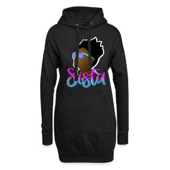 Black Sista Queen Melanin African American Women - Sweat-shirt à capuche long Femme - noir - Devant