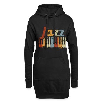 Vintage Piano Musical Instrument Jazz Music - Sweat-shirt à capuche long Femme - noir - Devant