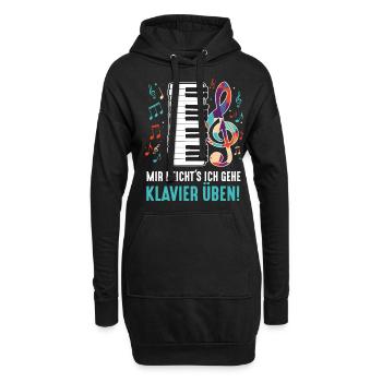 J’en ai assez Je Vais Piano Pratiquer Claviériste - Sweat-shirt à capuche long Femme - noir - Devant