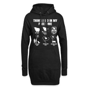 Things I Do In My Time Sheep Wool Lamb Farmer - Hoodie-Kleid - Schwarz - Vorne