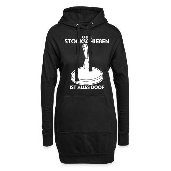 Eisstock Stockschießen Spruch Stocksport - Hoodie-Kleid - Schwarz - Vorne