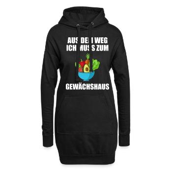 Aus Dem Weg Ich Muss Zum Gewächshaus Gärtner - Hoodie-Kleid - Schwarz - Vorne