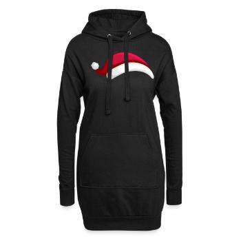 Nikolaus Mütze - Hoodie-Kleid - Schwarz - Vorne